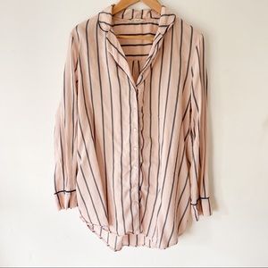 Anthropologie Floreat Pink Striped Pajama Top